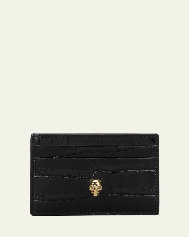 Skull Mock-Croc Card Case
